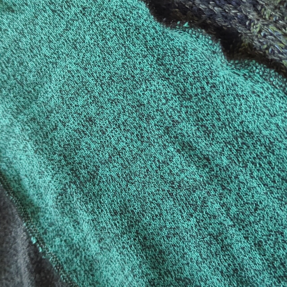 ETSY MOJOWEAR I Blue & Green Upcycled Recycled Boho Drawstring Sweater Skirt, S - Picture 4 of 13